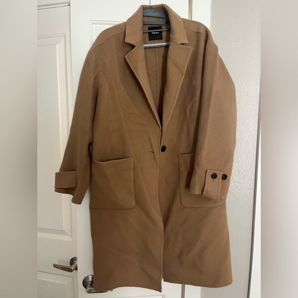 Theory Camel Wool Coat